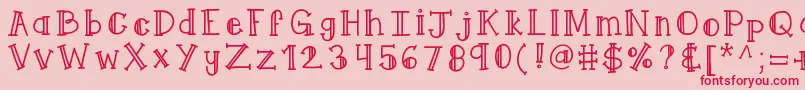 Шрифт Kbqueenyme – красные шрифты на розовом фоне