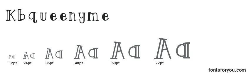 Размеры шрифта Kbqueenyme