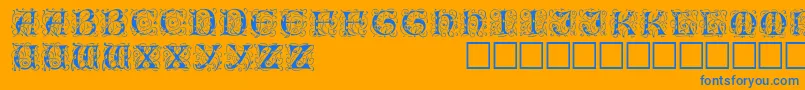 IlluminatitwodisplaycapssskRegular Font – Blue Fonts on Orange Background