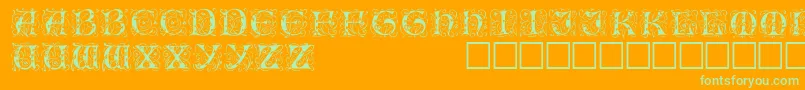 IlluminatitwodisplaycapssskRegular Font – Green Fonts on Orange Background