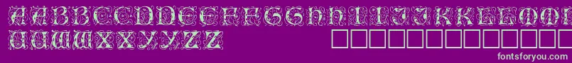 IlluminatitwodisplaycapssskRegular Font – Green Fonts on Purple Background