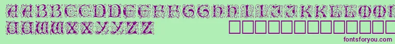 IlluminatitwodisplaycapssskRegular Font – Purple Fonts on Green Background