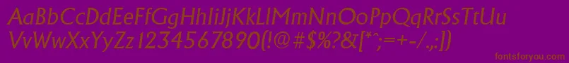 AdelonserialItalic Font – Brown Fonts on Purple Background