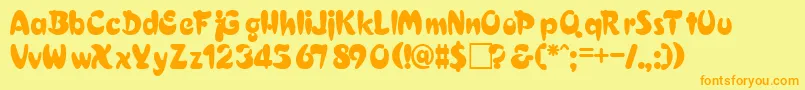 TiffanyRegular Font – Orange Fonts on Yellow Background