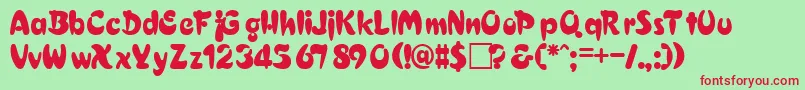 TiffanyRegular Font – Red Fonts on Green Background