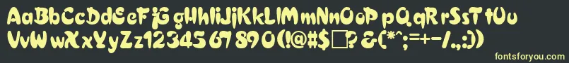 TiffanyRegular Font – Yellow Fonts on Black Background