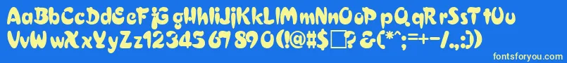 TiffanyRegular Font – Yellow Fonts on Blue Background