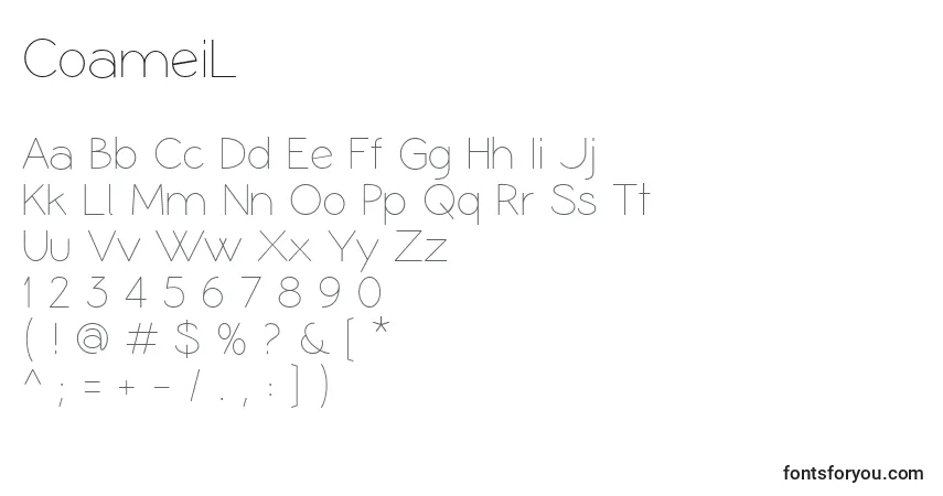 Czcionka CoameiL – alfabet, cyfry, specjalne znaki