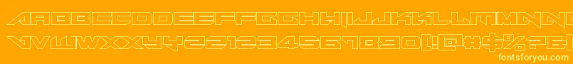 Fonte Tarrgetout – fontes amarelas em um fundo laranja