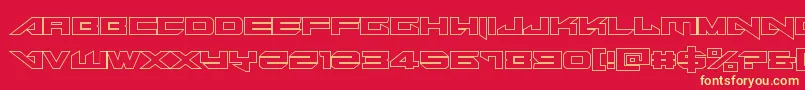 Tarrgetout Font – Yellow Fonts on Red Background