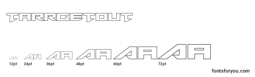 Размеры шрифта Tarrgetout