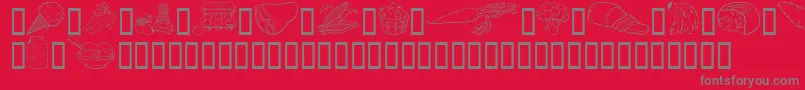 GeFoodBasket-Schriftart – Graue Schriften auf rotem Hintergrund