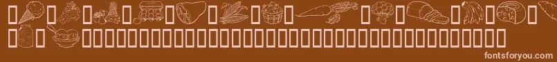 Fonte GeFoodBasket – fontes rosa em um fundo marrom