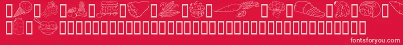 Шрифт GeFoodBasket – розовые шрифты на красном фоне
