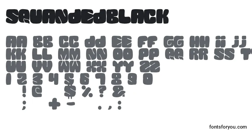 Schriftart SquandedBlack – Alphabet, Zahlen, spezielle Symbole