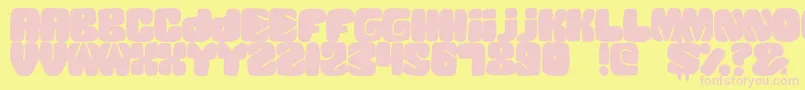 SquandedBlack Font – Pink Fonts on Yellow Background