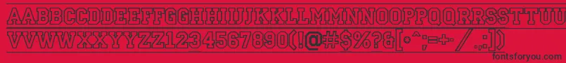 ACampusotldcfr Font – Black Fonts on Red Background