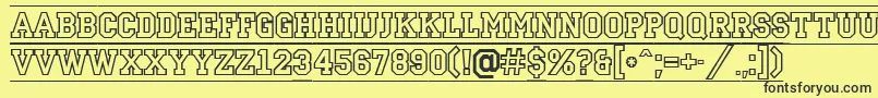 ACampusotldcfr Font – Black Fonts on Yellow Background