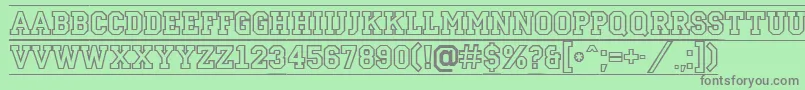ACampusotldcfr Font – Gray Fonts on Green Background