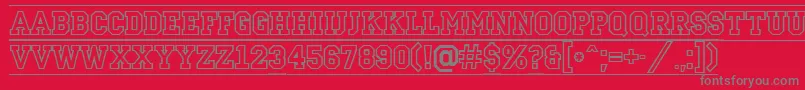 ACampusotldcfr Font – Gray Fonts on Red Background