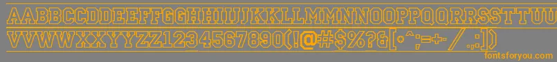 ACampusotldcfr Font – Orange Fonts on Gray Background