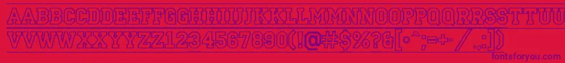 ACampusotldcfr Font – Purple Fonts on Red Background