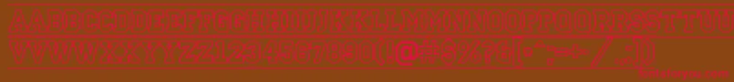ACampusotldcfr Font – Red Fonts on Brown Background