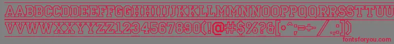 ACampusotldcfr Font – Red Fonts on Gray Background