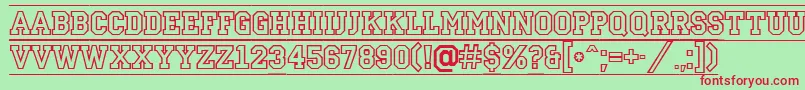 ACampusotldcfr Font – Red Fonts on Green Background