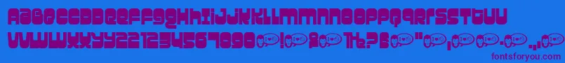 Gravity Font – Purple Fonts on Blue Background