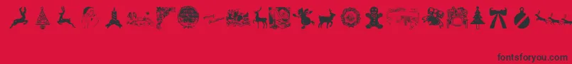VintageChristmas Font – Black Fonts on Red Background