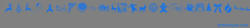 VintageChristmas Font – Blue Fonts on Gray Background