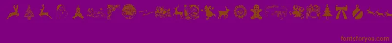 VintageChristmas Font – Brown Fonts on Purple Background