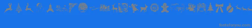 VintageChristmas Font – Gray Fonts on Blue Background