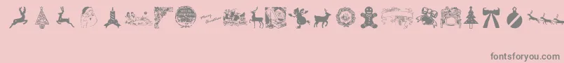 VintageChristmas-Schriftart – Graue Schriften auf rosa Hintergrund