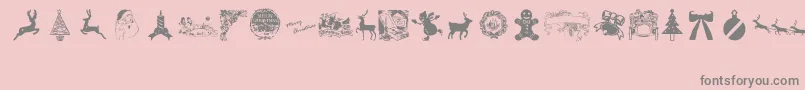 VintageChristmas Font – Gray Fonts on Pink Background