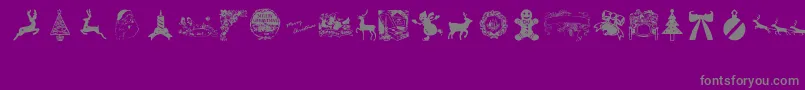 VintageChristmasフォントについての詳細 フォントVintageChristmas – 紫の背景に灰色の文字