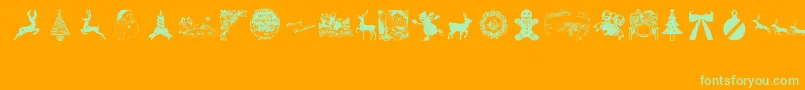 More about VintageChristmas Font VintageChristmas Font – Green Fonts on Orange Background