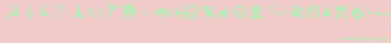 VintageChristmas Font – Green Fonts on Pink Background