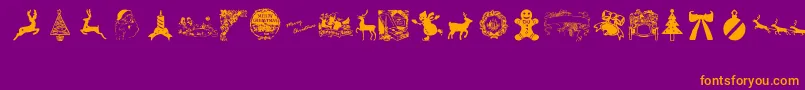 VintageChristmas Font – Orange Fonts on Purple Background