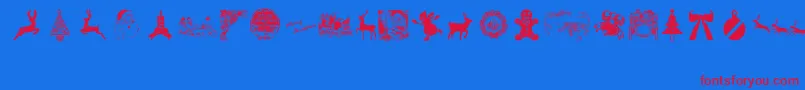 VintageChristmas Font – Red Fonts on Blue Background