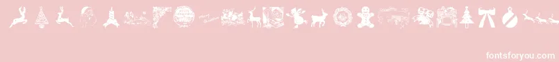 VintageChristmas Font – White Fonts on Pink Background