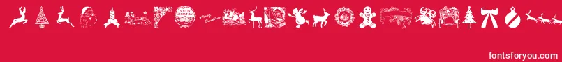 フォントVintageChristmas – 赤い背景に白い文字