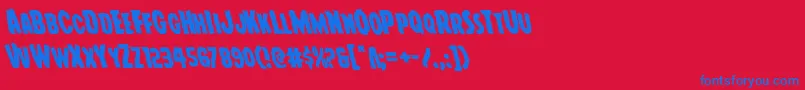 Youngfrankleft Font – Blue Fonts on Red Background
