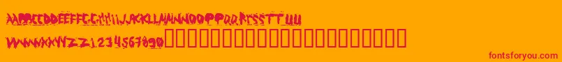 Abuso ffy Font – Red Fonts on Orange Background