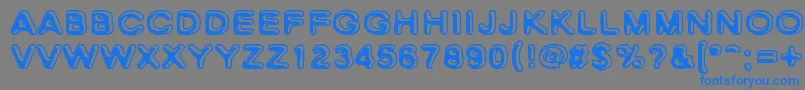 SkinnyZebra-Schriftart – Blaue Schriften auf grauem Hintergrund