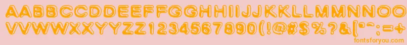 SkinnyZebra-Schriftart – Orangefarbene Schriften auf rosa Hintergrund