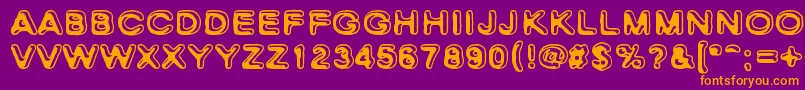 SkinnyZebra-fontti – oranssit fontit violetilla taustalla