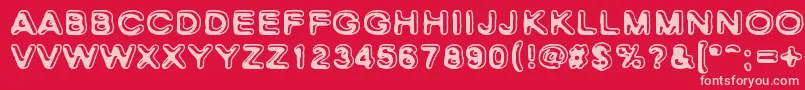 SkinnyZebra Font – Pink Fonts on Red Background