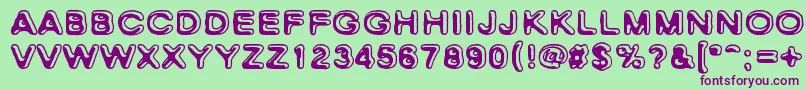 SkinnyZebra-Schriftart – Violette Schriften auf grünem Hintergrund